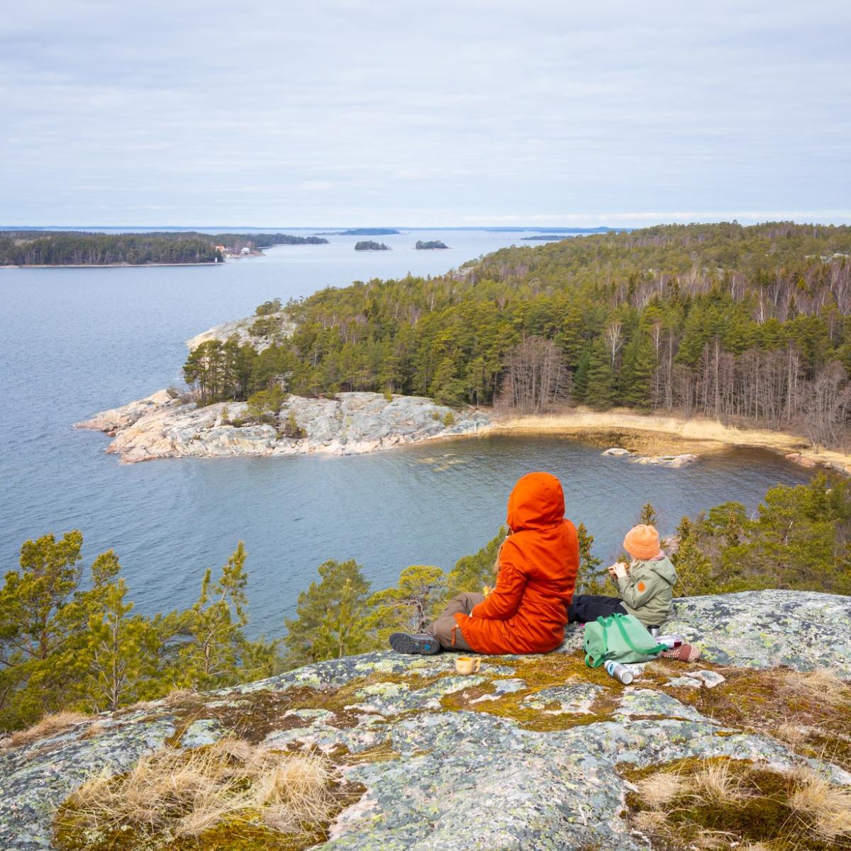 Vy över klippor och hav vid Purunpää i Kimitoön.