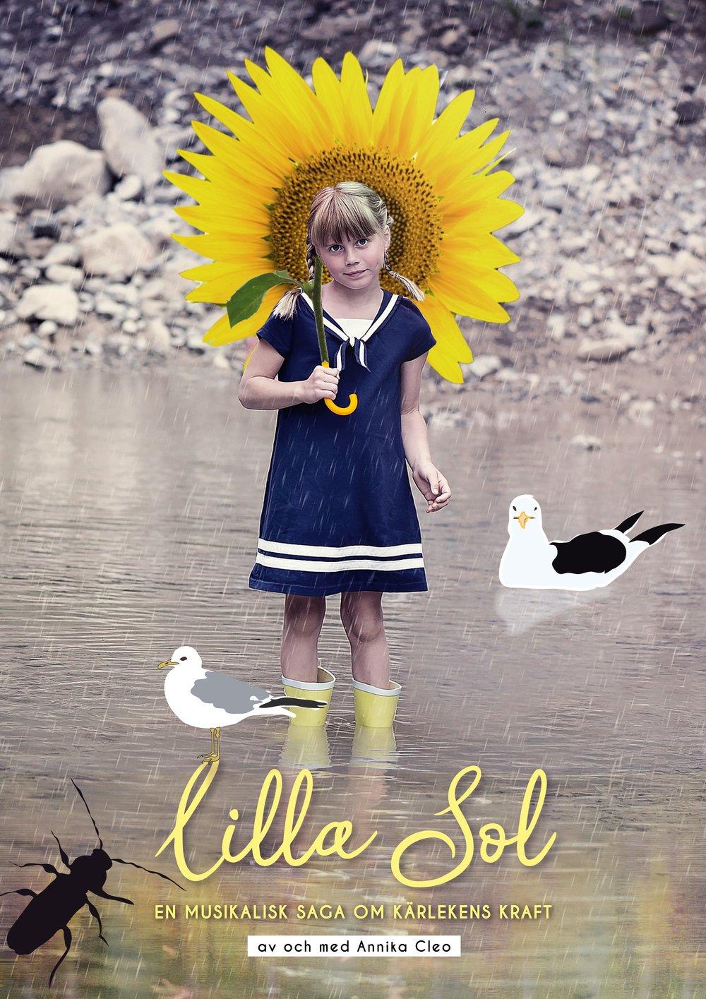 Lilla Sol - liten flicka med krona av solros